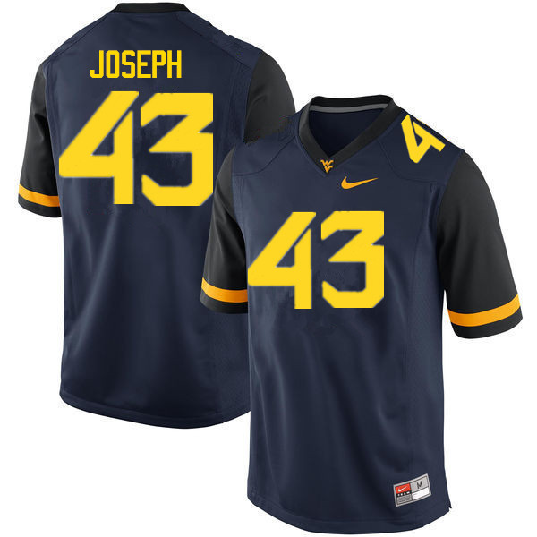 NCAA Men's Drew Joseph West Virginia Mountaineers Navy #43 Nike Stitched Football College Authentic Jersey HJ23V55KL